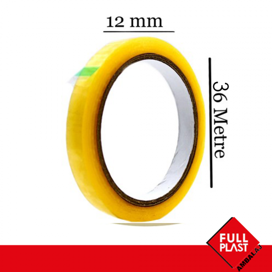 12mmx36 metre Şeffaf Selefonlu Bant