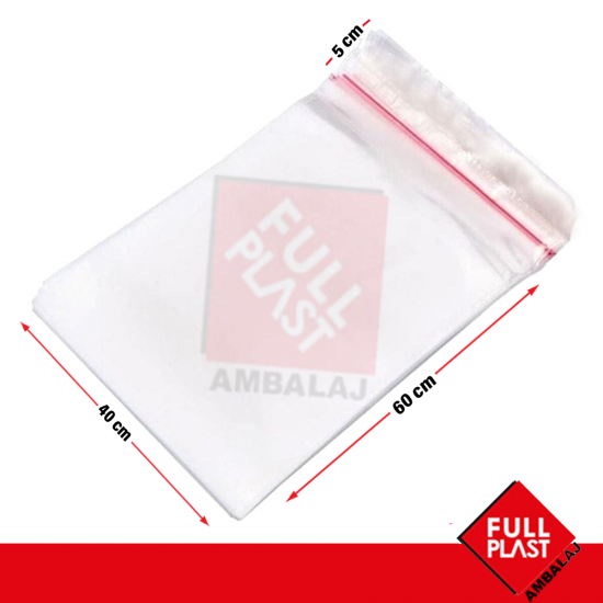 50X65+5 cm OPP Jelatin Bantlı Poşet